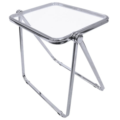 Square Folding Side Table with Plastic Tabletop and Iron Frame - Elax Furniture