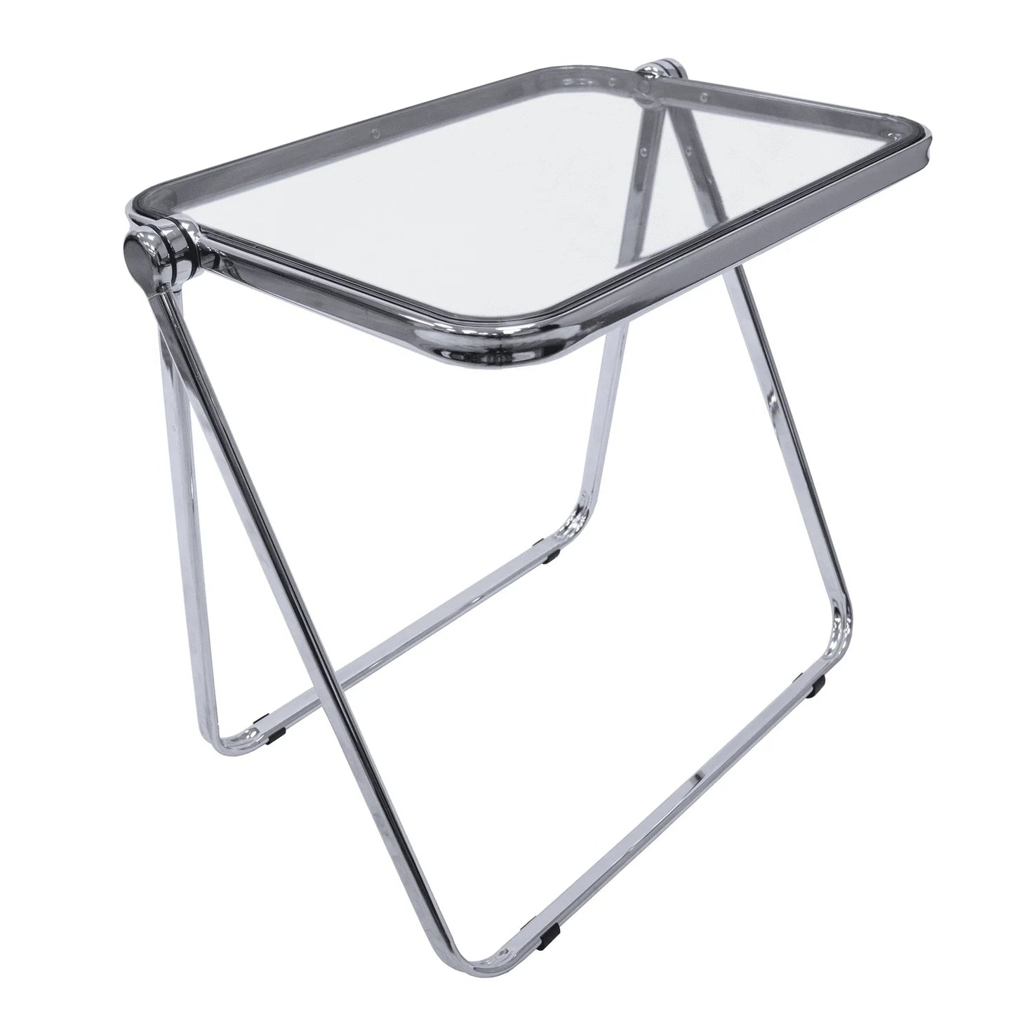 Square Folding Side Table with Plastic Tabletop and Iron Frame - Elax Furniture
