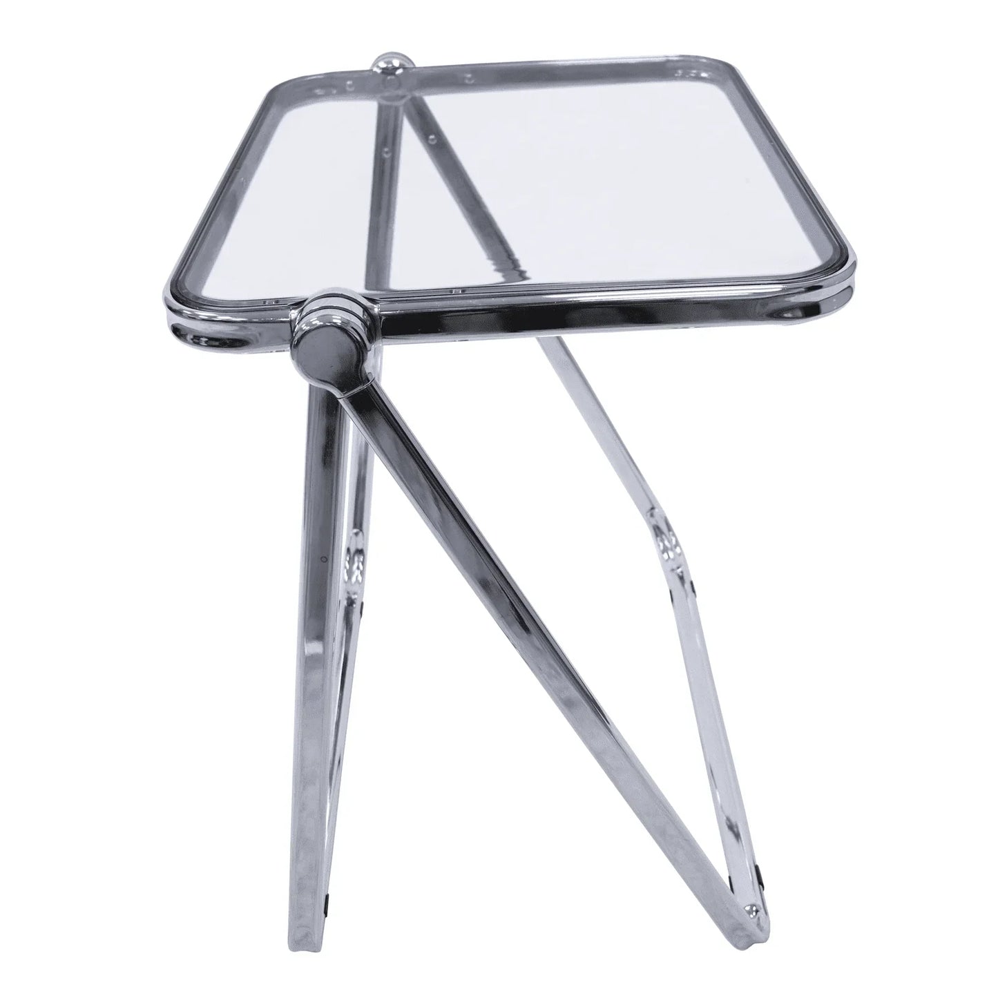 Square Folding Side Table with Plastic Tabletop and Iron Frame - Elax Furniture