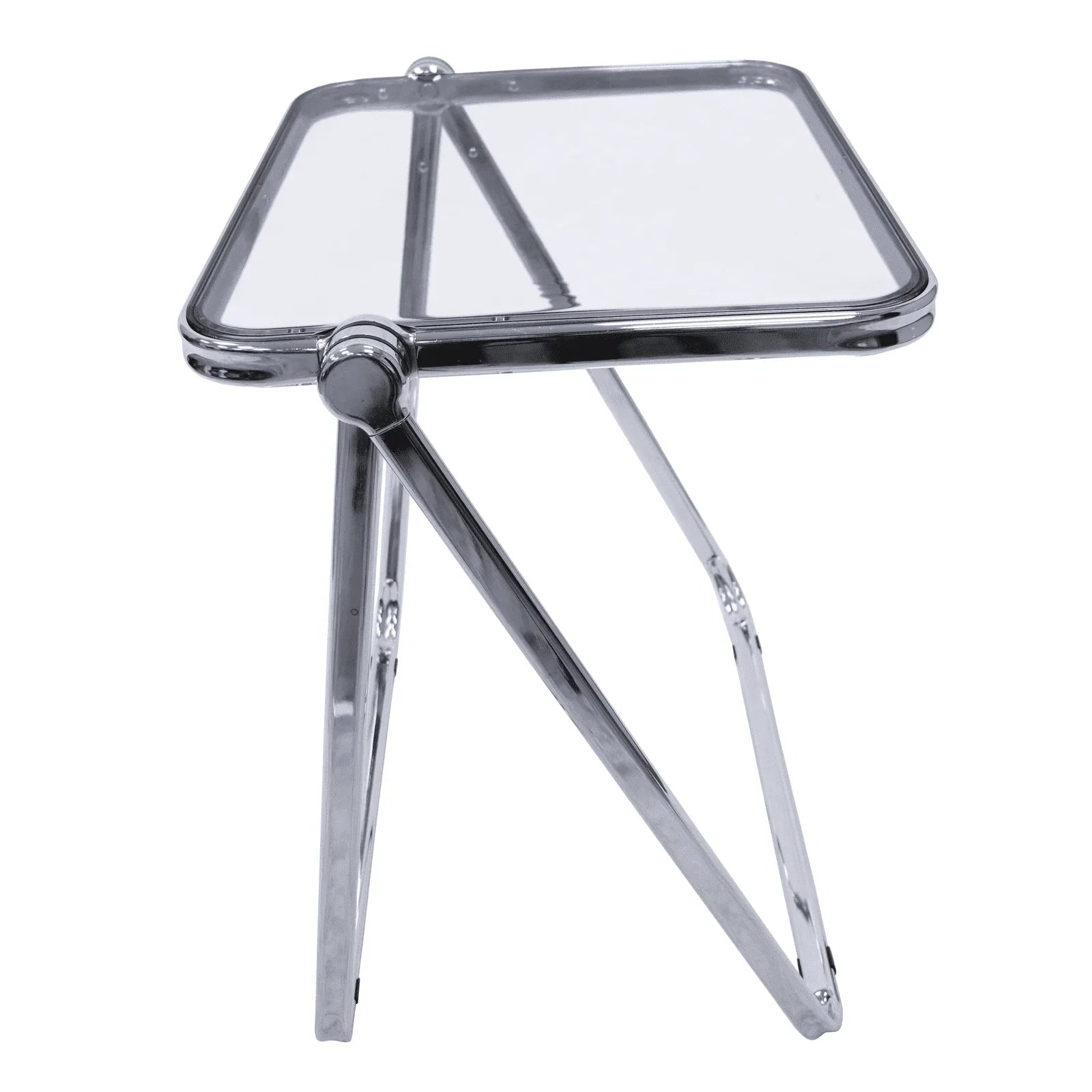 Square Folding Side Table with Plastic Tabletop and Iron Frame - Elax Furniture