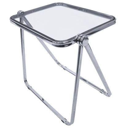 Square Folding Side Table with Plastic Tabletop and Iron Frame - Elax Furniture