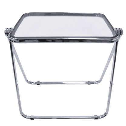 Square Folding Side Table with Plastic Tabletop and Iron Frame - Elax Furniture