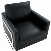 Lincoln Modern Upholstered in Fabric Single Seater Sofa With Gold/Black/White Metal Frame Leather Silver Black Sofa Leisuremod