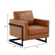 Lincoln Modern Upholstered in Fabric Single Seater Sofa With Gold/Black/White Metal Frame Leather Black Blue Sofa Leisuremod