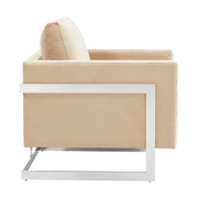 Lincoln Modern Upholstered in Fabric Single Seater Sofa With Gold/Black/White Metal Frame Leather Black Brown Sofa Leisuremod