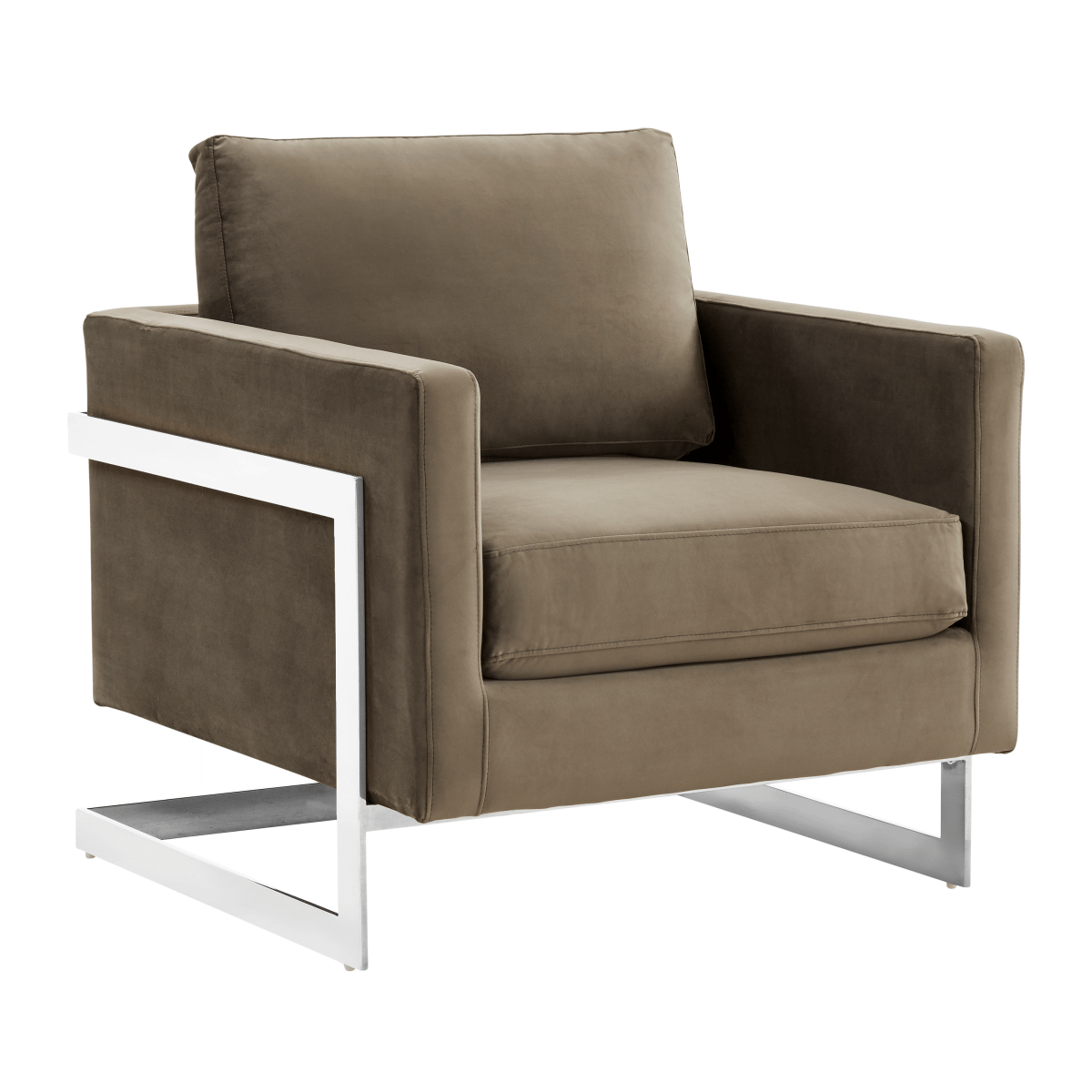 Lincoln Modern Upholstered in Fabric Single Seater Sofa With Gold/Black/White Metal Frame Leather Silver Black Sofa Leisuremod