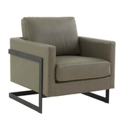 Lincoln Modern Upholstered in Fabric Single Seater Sofa With Gold/Black/White Metal Frame Leather Black Grey Sofa Leisuremod