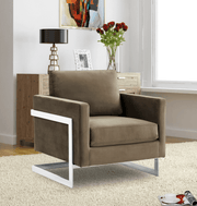 Lincoln Modern Upholstered in Fabric Single Seater Sofa With Gold/Black/White Metal Frame Leather Silver Black Sofa Leisuremod