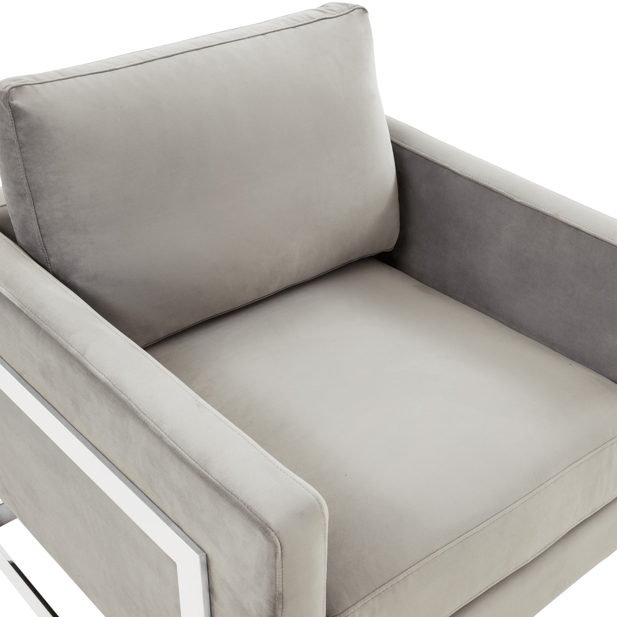 Lincoln Modern Upholstered in Fabric Single Seater Sofa With Gold/Black/White Metal Frame Leather Silver Black Sofa Leisuremod