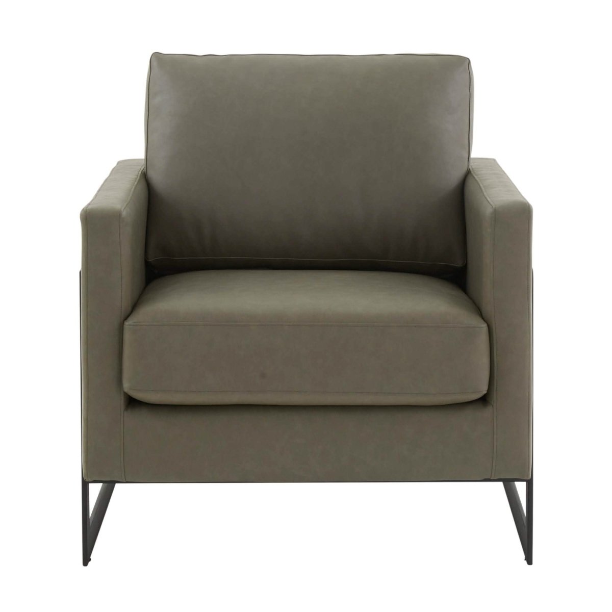 Lincoln Modern Upholstered in Fabric Single Seater Sofa With Gold/Black/White Metal Frame Leather Black Grey Sofa Leisuremod