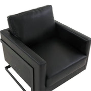 Lincoln Modern Upholstered in Fabric Single Seater Sofa With Gold/Black/White Metal Frame Leather Black Black Sofa Leisuremod