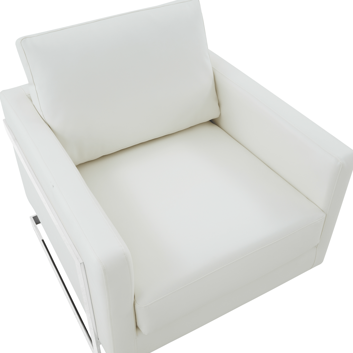 Lincoln Modern Upholstered in Fabric Single Seater Sofa With Gold/Black/White Metal Frame Leather Silver White Sofa Leisuremod