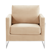 Lincoln Modern Upholstered in Fabric Single Seater Sofa With Gold/Black/White Metal Frame Leather Black Brown Sofa Leisuremod