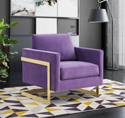 Lincoln Modern Upholstered in Fabric Single Seater Sofa With Gold/Black/White Metal Frame Velvet Gold Dark Grey Sofa Leisuremod