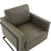 Lincoln Modern Upholstered in Fabric Single Seater Sofa With Gold/Black/White Metal Frame Leather Black Grey Sofa Leisuremod