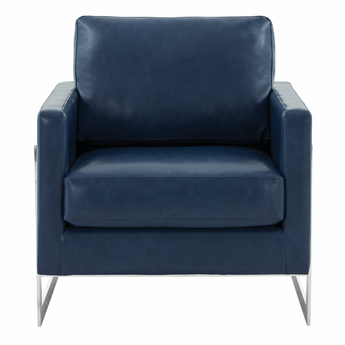 Lincoln Modern Upholstered in Fabric Single Seater Sofa With Gold/Black/White Metal Frame Leather Silver Blue Sofa Leisuremod