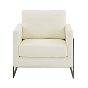 Lincoln Modern Upholstered in Fabric Single Seater Sofa With Gold/Black/White Metal Frame Leather Black White Sofa Leisuremod