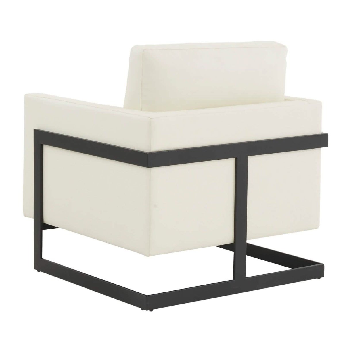 Lincoln Modern Upholstered in Fabric Single Seater Sofa With Gold/Black/White Metal Frame Leather Black White Sofa Leisuremod