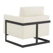 Lincoln Modern Upholstered in Fabric Single Seater Sofa With Gold/Black/White Metal Frame Leather Black White Sofa Leisuremod