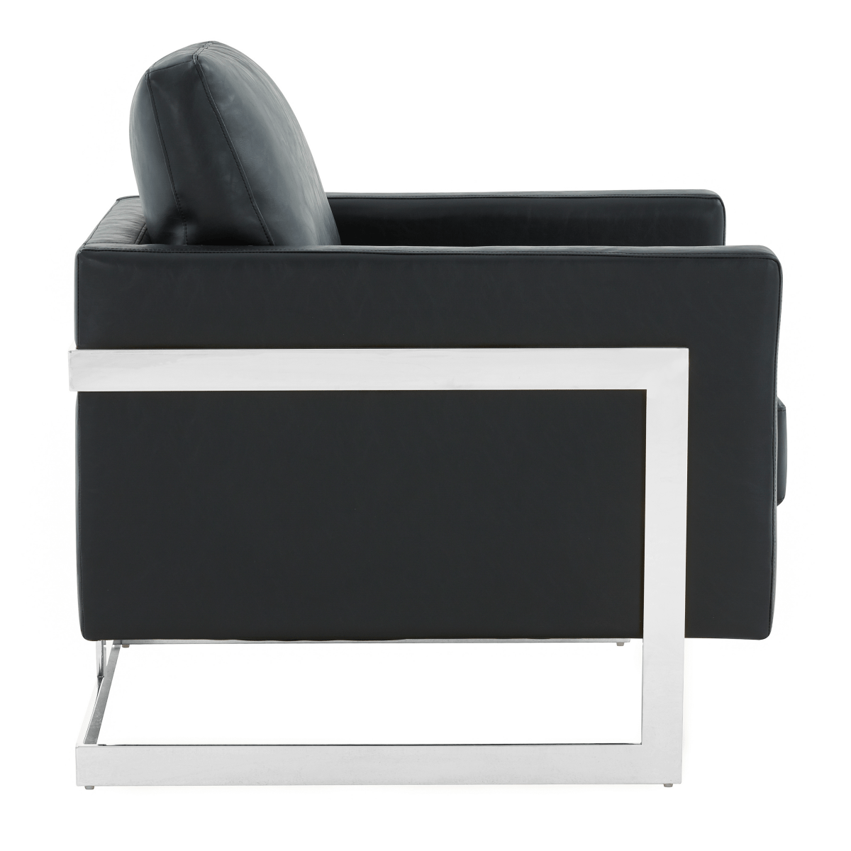 Lincoln Modern Upholstered in Fabric Single Seater Sofa With Gold/Black/White Metal Frame Leather Silver Black Sofa Leisuremod