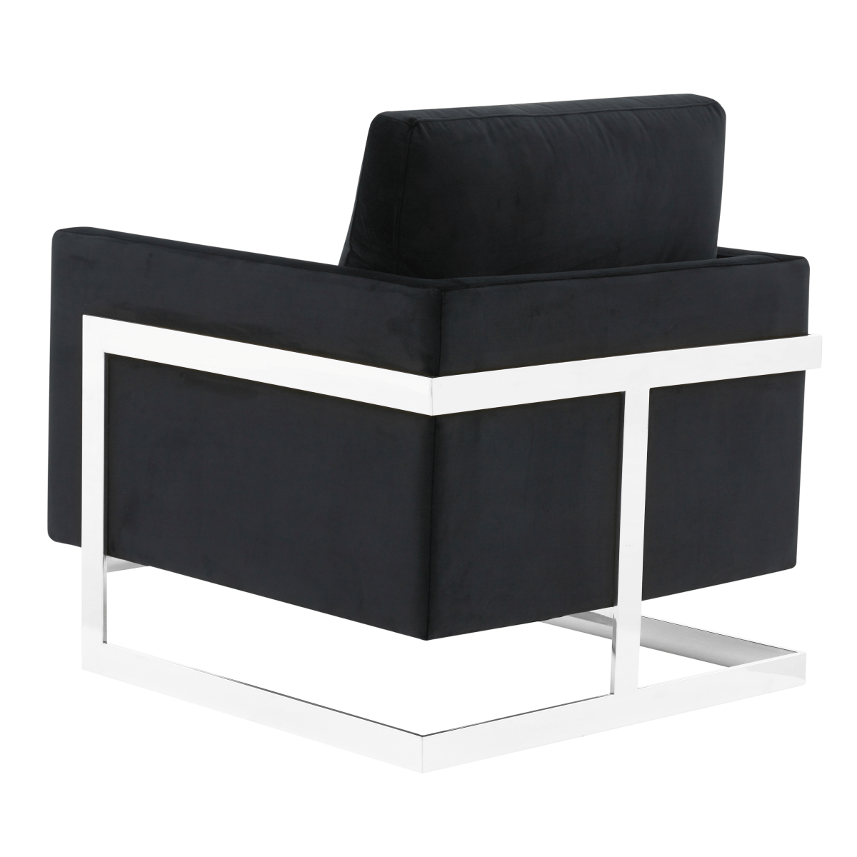 Lincoln Modern Upholstered in Fabric Single Seater Sofa With Gold/Black/White Metal Frame Leather Silver Black Sofa Leisuremod