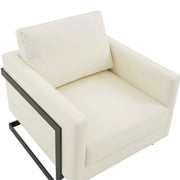 Lincoln Modern Upholstered in Fabric Single Seater Sofa With Gold/Black/White Metal Frame Leather Black White Sofa Leisuremod