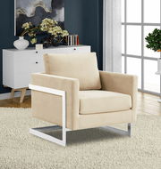 Lincoln Modern Upholstered in Fabric Single Seater Sofa With Gold/Black/White Metal Frame Leather Black Brown Sofa Leisuremod