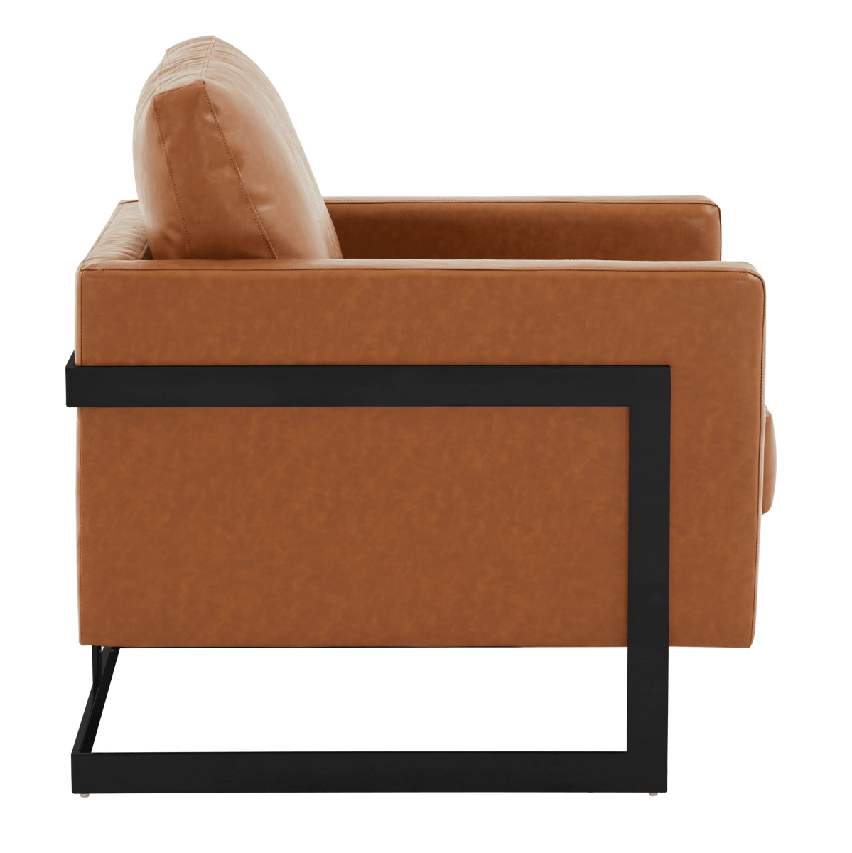 Lincoln Modern Upholstered in Fabric Single Seater Sofa With Gold/Black/White Metal Frame Leather Black Brown Sofa Leisuremod