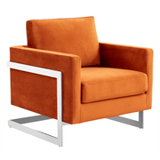 Lincoln Modern Upholstered in Fabric Single Seater Sofa With Gold/Black/White Metal Frame Leather Silver Black Sofa Leisuremod