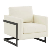 Lincoln Modern Upholstered in Fabric Single Seater Sofa With Gold/Black/White Metal Frame Leather Black White Sofa Leisuremod
