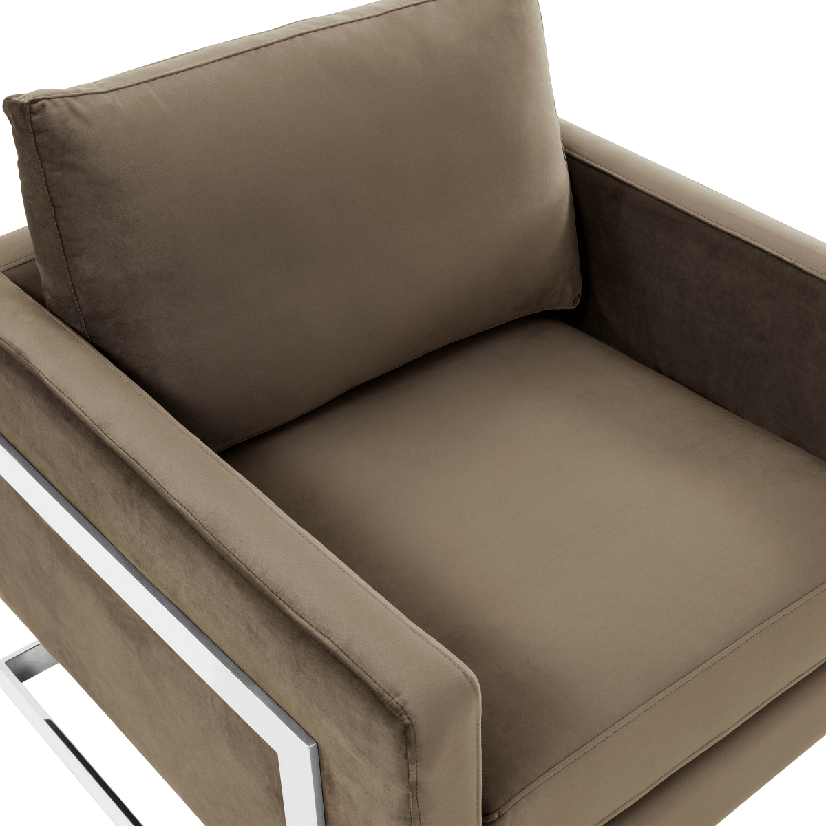 Lincoln Modern Upholstered in Fabric Single Seater Sofa With Gold/Black/White Metal Frame Leather Silver Black Sofa Leisuremod