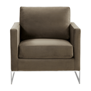 Lincoln Modern Upholstered in Fabric Single Seater Sofa With Gold/Black/White Metal Frame Leather Silver Black Sofa Leisuremod