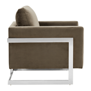 Lincoln Modern Upholstered in Fabric Single Seater Sofa With Gold/Black/White Metal Frame Leather Silver Black Sofa Leisuremod