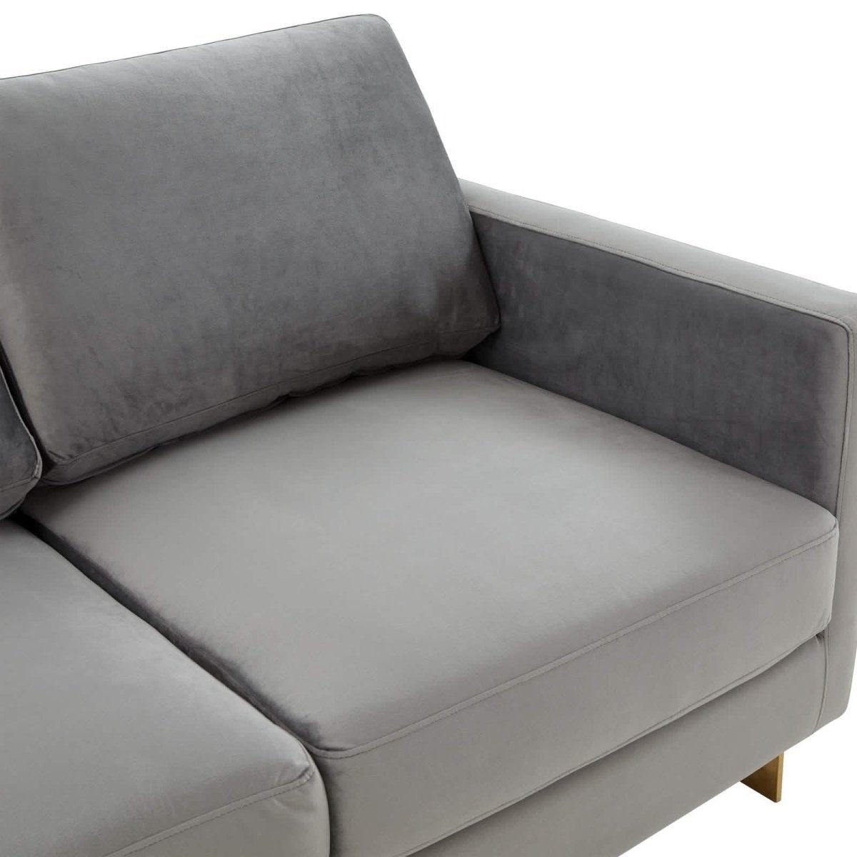 Lincoln Velvet/Leather Upholstered Loveseat with Gold/Black/Silver Steel Frame & Removable Cushions Velvet Gold Purple Sofa Leisuremod