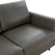Lincoln Velvet/Leather Upholstered Loveseat with Gold/Black/Silver Steel Frame & Removable Cushions Leather Black Grey Sofa Leisuremod