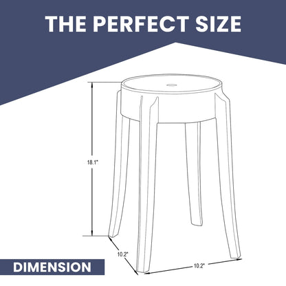 Averill Modern Plastic Dining Stool with Sturdy Seat and Legs Set of 2 - Elax Furniture