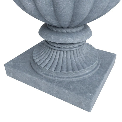 Lotus Fiberstone and Clay Urn Planter Pot Indoor Outdoor with Drainage Holes - Elax Furniture