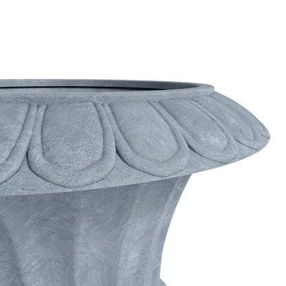 Lotus Fiberstone and Clay Urn Planter Pot Indoor Outdoor with Drainage Holes - Elax Furniture