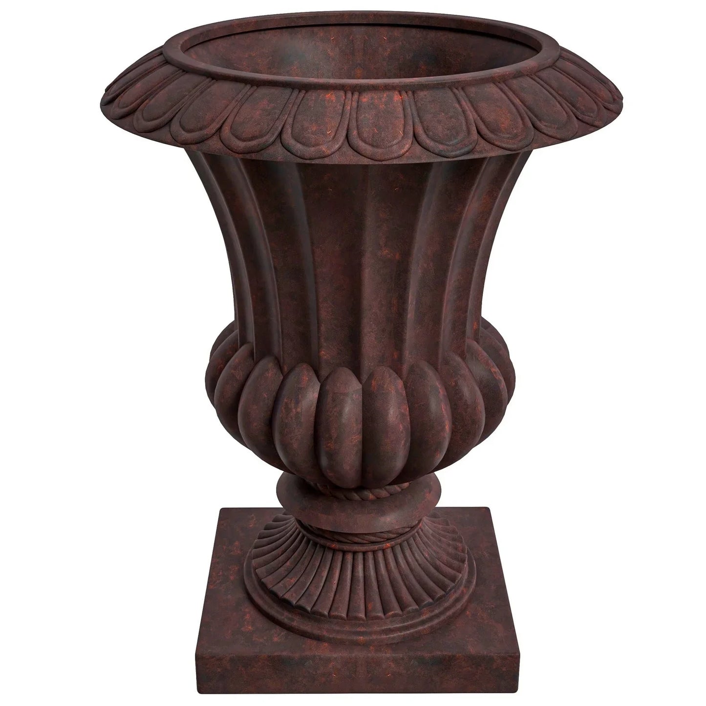 Lotus Fiberstone and Clay Urn Planter Pot Indoor Outdoor with Drainage Holes - Elax Furniture