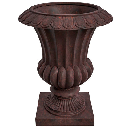 Lotus Fiberstone and Clay Urn Planter Pot Indoor Outdoor with Drainage Holes - Elax Furniture