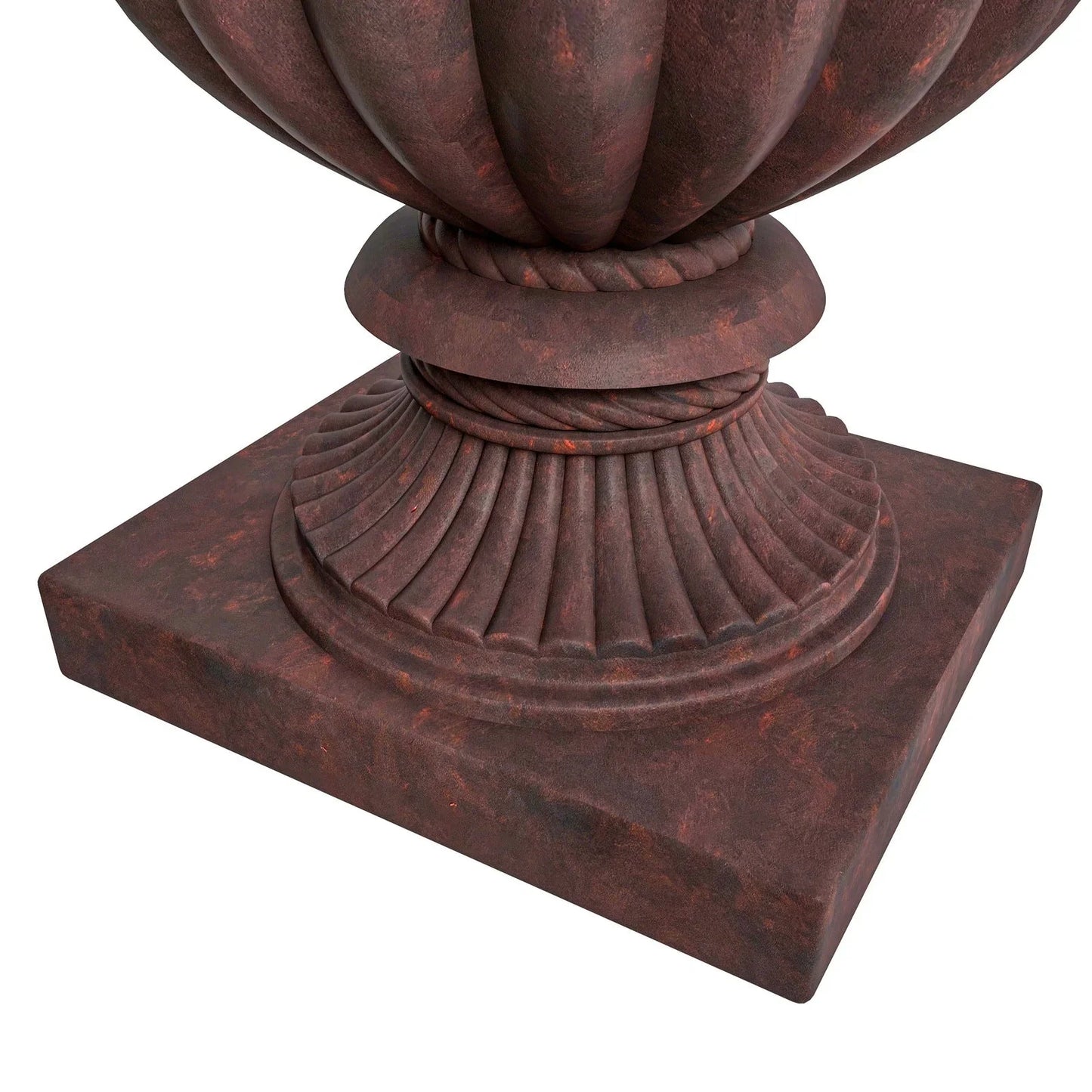 Lotus Fiberstone and Clay Urn Planter Pot Indoor Outdoor with Drainage Holes - Elax Furniture