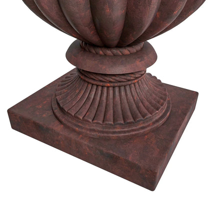 Lotus Fiberstone and Clay Urn Planter Pot Indoor Outdoor with Drainage Holes - Elax Furniture