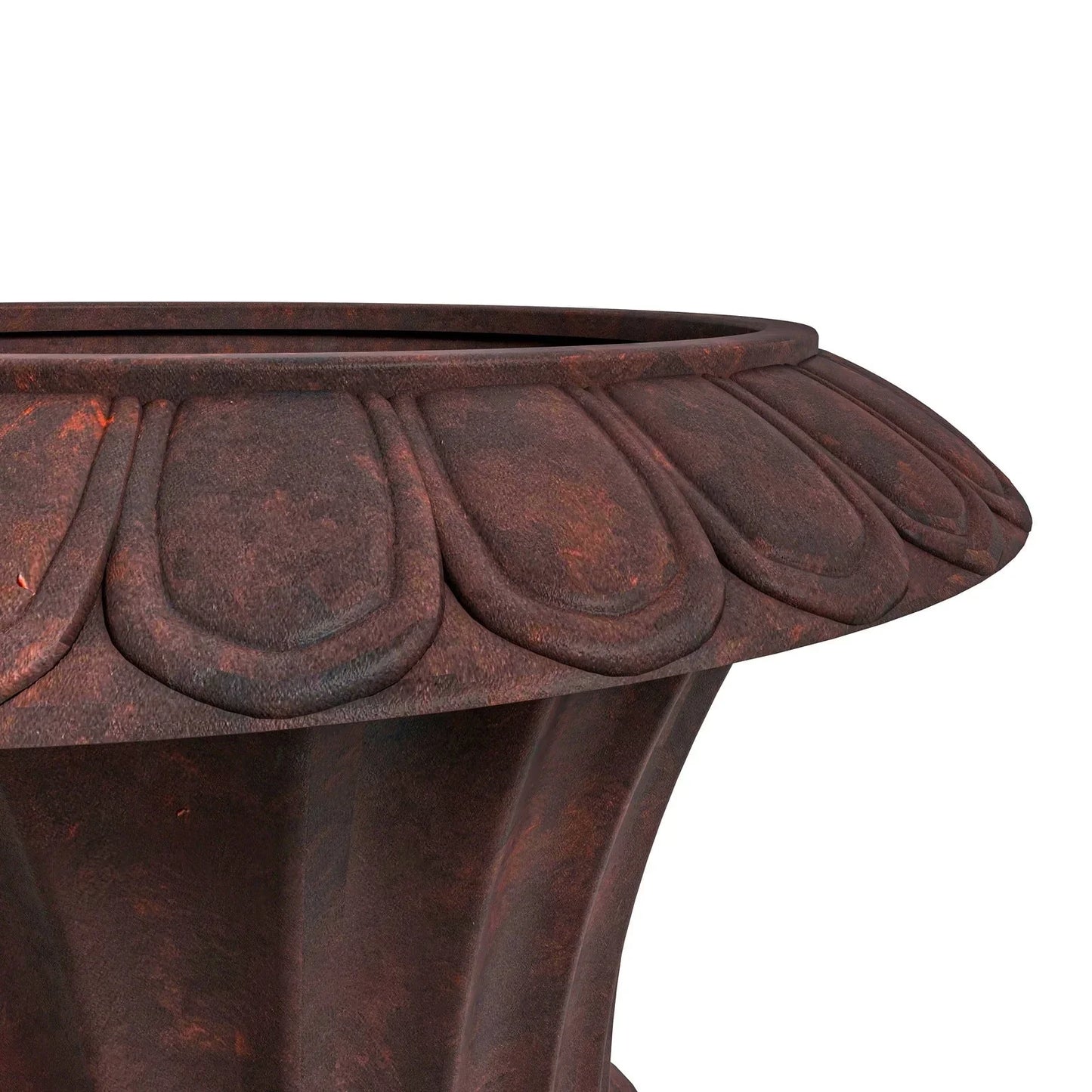 Lotus Fiberstone and Clay Urn Planter Pot Indoor Outdoor with Drainage Holes - Elax Furniture
