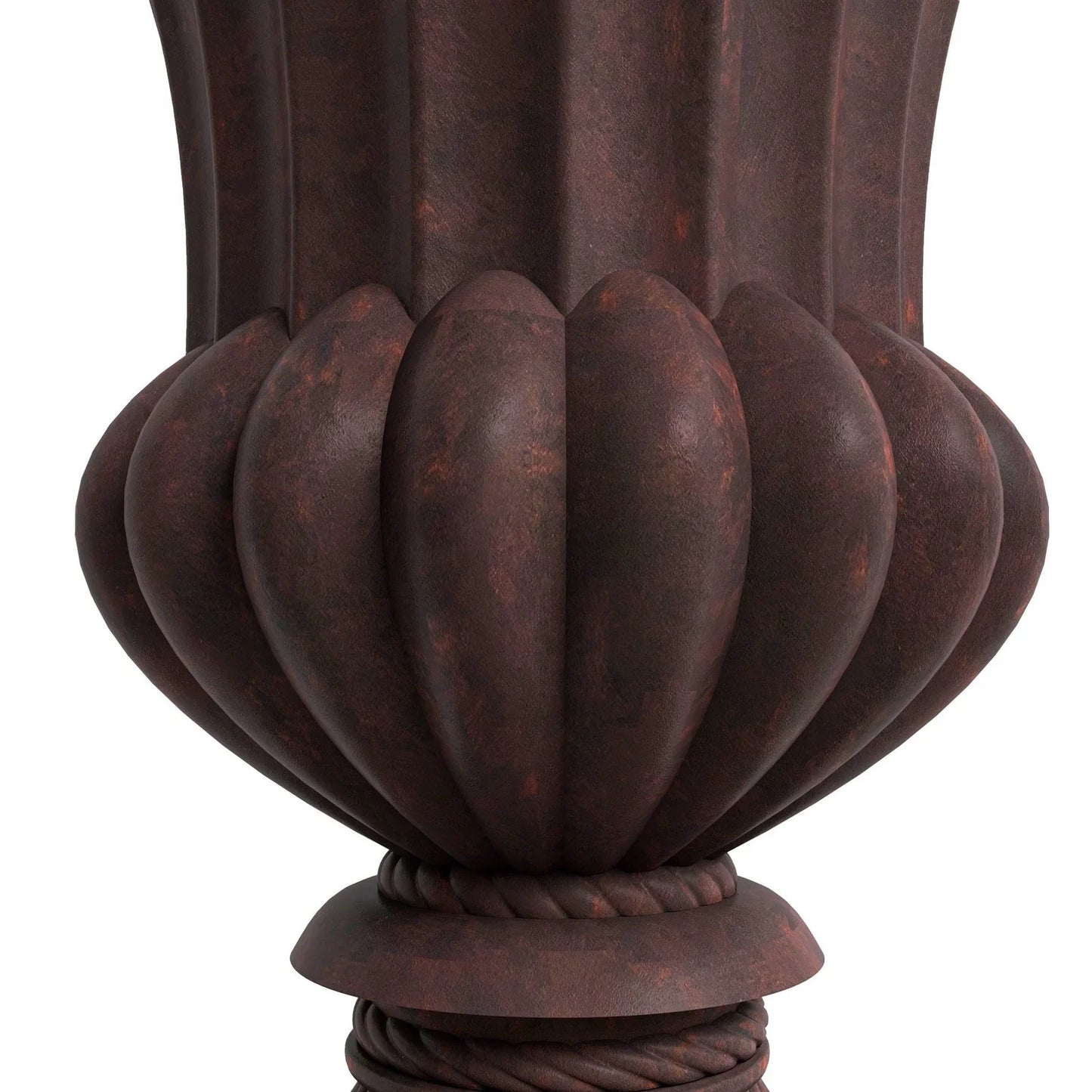 Lotus Fiberstone and Clay Urn Planter Pot Indoor Outdoor with Drainage Holes - Elax Furniture