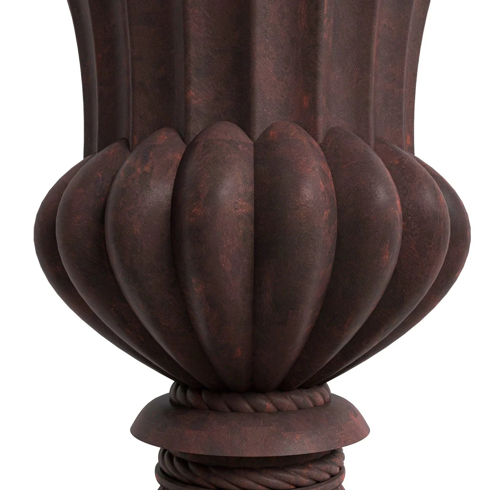 Lotus Fiberstone and Clay Urn Planter Pot Indoor Outdoor with Drainage Holes - Elax Furniture
