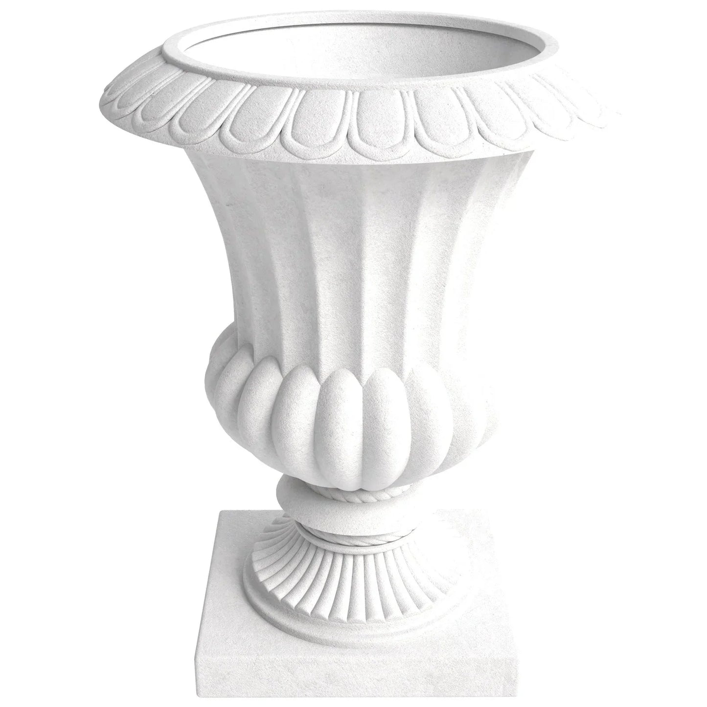 Lotus Fiberstone and Clay Urn Planter Pot Indoor Outdoor with Drainage Holes - Elax Furniture