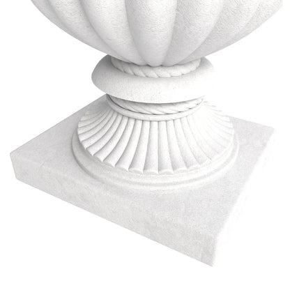 Lotus Fiberstone and Clay Urn Planter Pot Indoor Outdoor with Drainage Holes - Elax Furniture