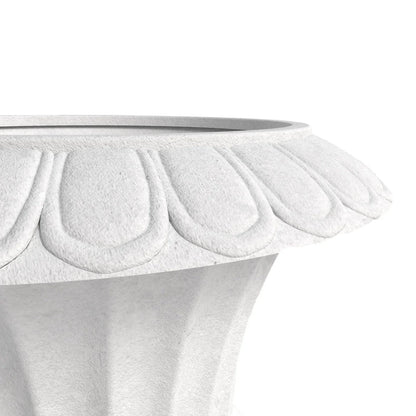 Lotus Fiberstone and Clay Urn Planter Pot Indoor Outdoor with Drainage Holes - Elax Furniture