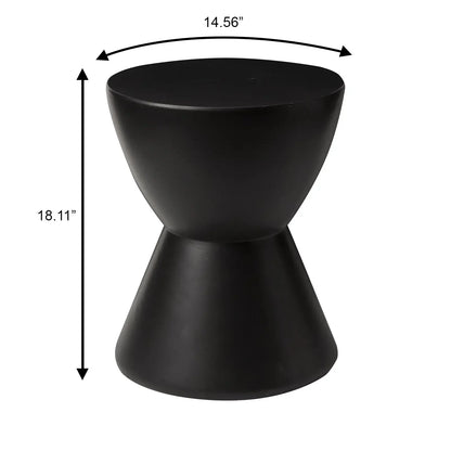 LeisureMod Loft Collection Fiberglass Outdoor Side Table in Moss Grey - Elax Furniture