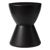 LeisureMod Loft Collection Fiberglass Outdoor Side Table in Moss Grey